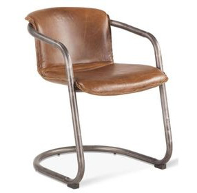 Chiavari Chestnut Leather Dining Chair