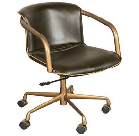 Chiavari Emerald Green Leather Upholstered Swivel Office Chair