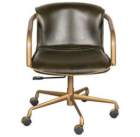 Chiavari Emerald Green Leather Upholstered Swivel Office Chair