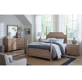 Tide And Timber Gray Oak California King Pencil Poster Bed