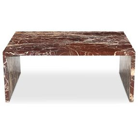 Rosa Rosso Rectangular Marble Top Occasional Table Set