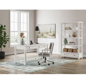 Robbinsdale Antique White 60" Home Office Desk with USB Charging