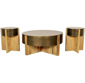 Everpine Barton Bronze Round Occassional Table Set