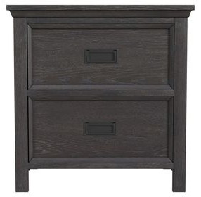 Brooklyn Charcoal 2 Drawer Nightstand with USB Charging