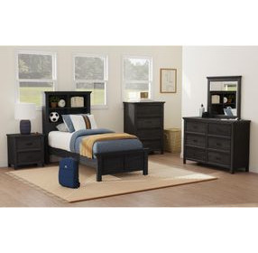 Brooklyn Charcoal Twin Bookcase Storage Bed