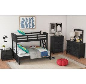 Brooklyn Charcoal Twin Over Full Bunk Bed with Ladder