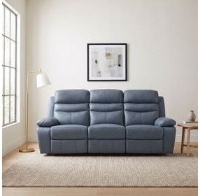 Hancock Blue Double Reclining Sofa