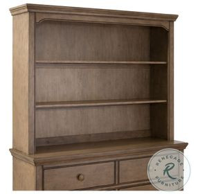 Hanley Cashew Hutch and Bookcase with 3 Shelves