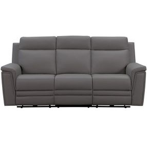 Harper Berlin Cement Leather Power Reclining Living Room Set