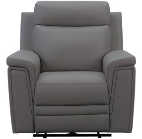 Harper Berlin Cement Leather Power Recliner with Power Lumbar and USB Charging