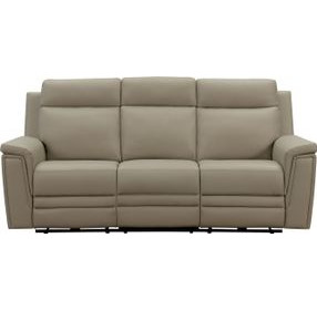 Harper Berlin Taupe Leather Power Reclining Living Room Set with Power Lumbar and USB Charging
