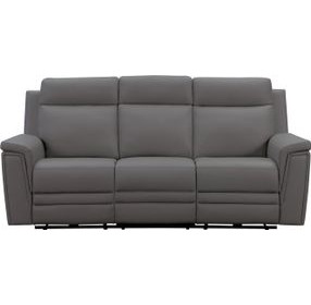 Harper Berlin Cement Leather Power Reclining Living Room Set with Power Lumbar and USB Charging