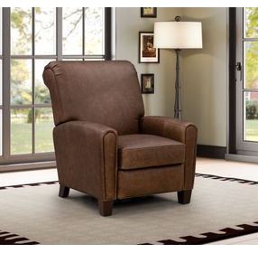 Harrington Clifton Chocolate Leather Push Thru The Arms Recliner