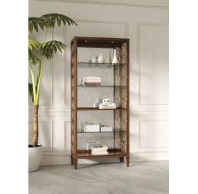 Eave Brown and Gold Etagere and Bookcase with 5 Shelves