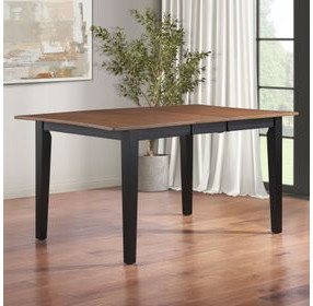 Joplin Walnut and Ebony 62" Extendable Rectangular Dining Table
