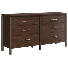 Verge Handcrafted Walnut 6 Drawer Dresser