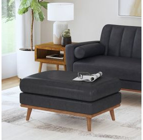 Fable Navy Upholstered Rectangular Ottoman