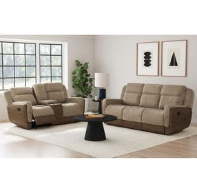 Viper Beige 75" Glider Reclining Loveseat with Console
