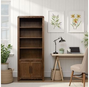 Haven Oak Bourbon 2 Door Bookcase