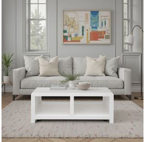 Haven White Rectangular Cocktail Table