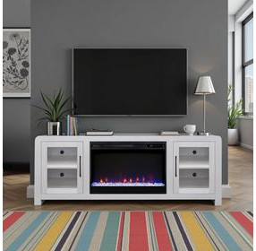 Haven White 65" TV Stand with Fireplace