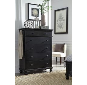 Oxford Black 5 Drawer Chest