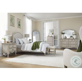 Provence Linen Full Upholstered Bed with USB Charging