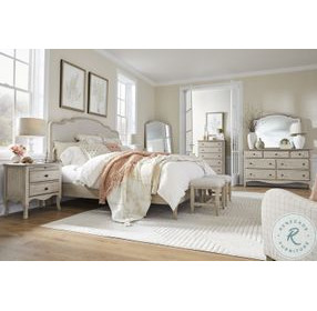 Provence Linen King Upholstered Bed with USB Charging