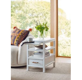 Alexander White Rectangular Chairside Table