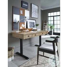 Emerson Light Elm 60" Lift Home Office Set