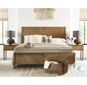 Cyrus Almond Bisque King Sleigh Bed with USB Charging