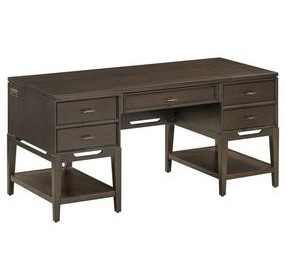 Sutton French Roast 64" Half Pedestal Desk