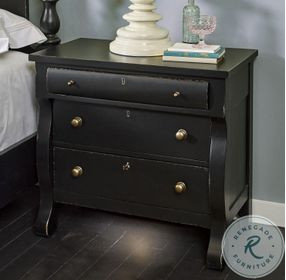 Caroline Soft Black Liv360 3 Drawer Nightstand with USB Charging