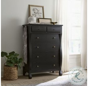 Caroline Soft Black 6 Drawer Chest