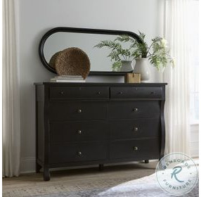 Caroline Soft Black Oval Bedroom Mirror