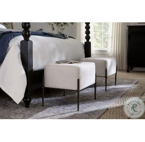 Caroline Soft Black Shearling Natural Stool