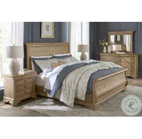 Chateau Philippe Cognac King Sleigh Bed with USB Charging