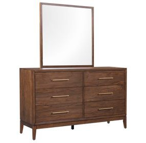 Jasper Modern Walnut Square Wall Mirror