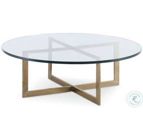 Nest Clear Glass And Matte Brass Small Round Cocktail Table