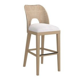 Frame White Upholstered Bar Stool