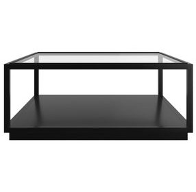 Glaze Onyx Square Glass Top Occassional Table Set