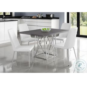Gray And Chrome 48" Dining Table