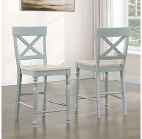 Darcy Green and Brown Counter Height Chair Set of 2