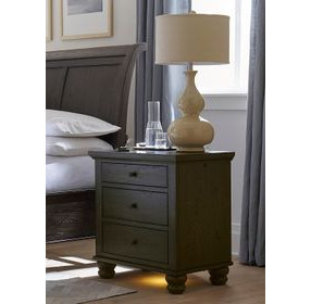 Cambridge Cracked Pepper Liv360 3 Drawer Nightstand with LED