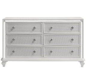 Stardust White 6 Drawer Dresser