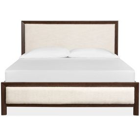 Llewellyn Columbian Walnut and Cream Upholstered Panel Bedroom Set