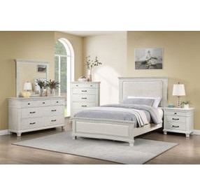 Silver Sands Gray Full Upholstered Panel Bed