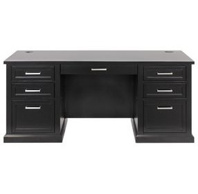 Abby Black Double Pedestal Home Executive Office Set