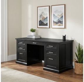Abby Black Double Pedestal Executive Desk