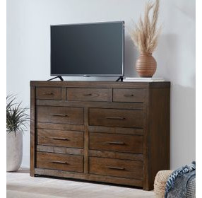 Modern Loft Brownstone 9 Drawer Chesser